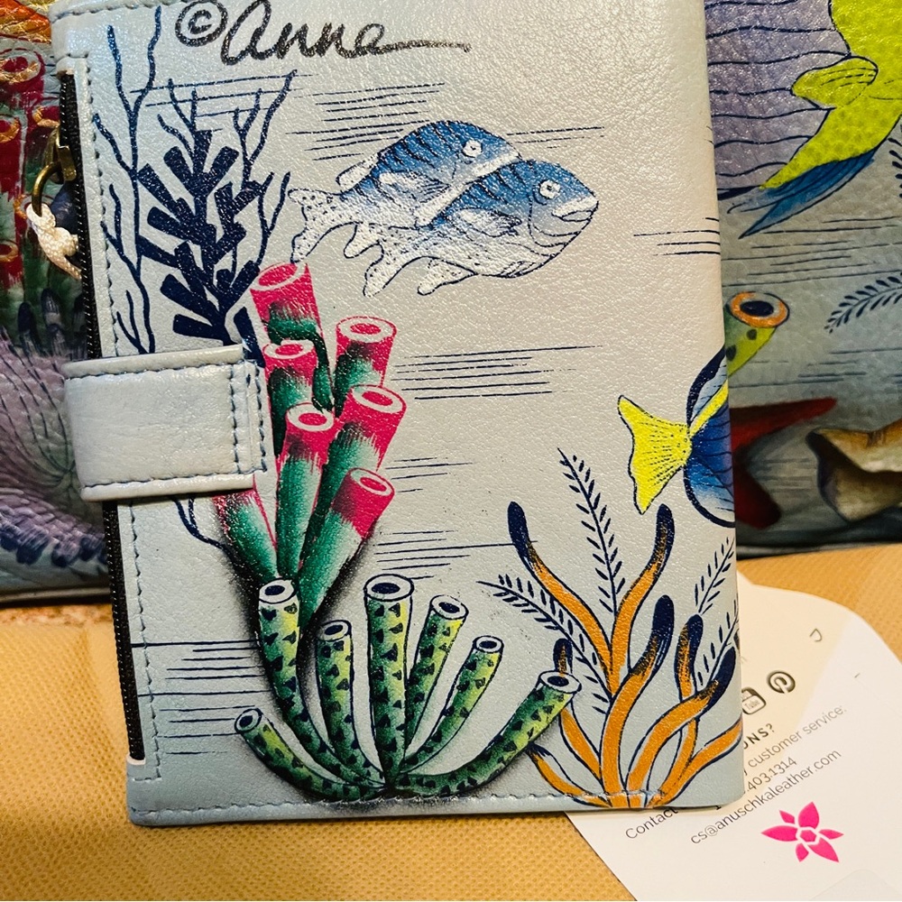 NWT!! Anna by Anuschka - TREASURES OF THE REEF TOTE BAG AND MATCHING WALLET! - Picture 5 of 16